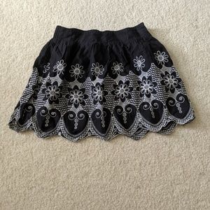 Black floral skirt